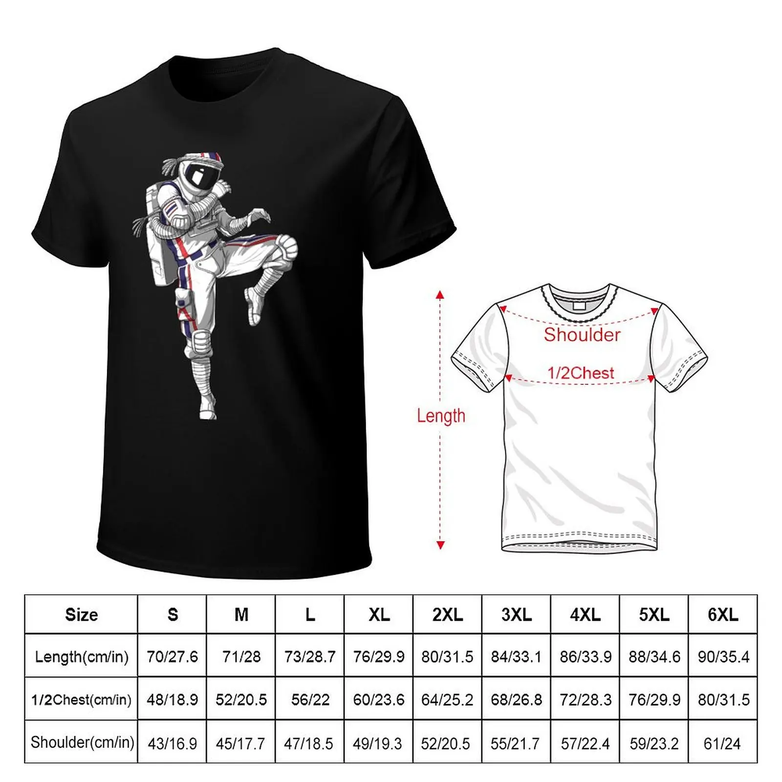 Muay Thai Astronaut T-Shirt Aesthetic clothing rapper graphic tees mens designer clothes