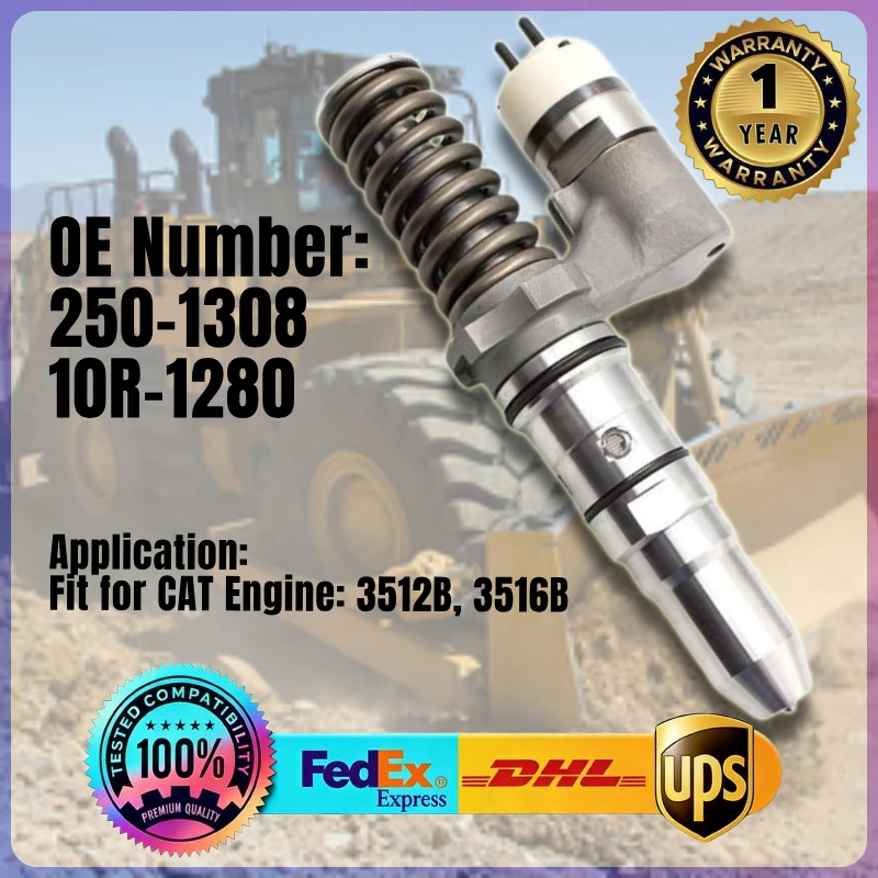 Fuel Injector 250-1308 10R-1280 2501308 10R1280 for Caterpillar CAT Engine 3512B 3516B