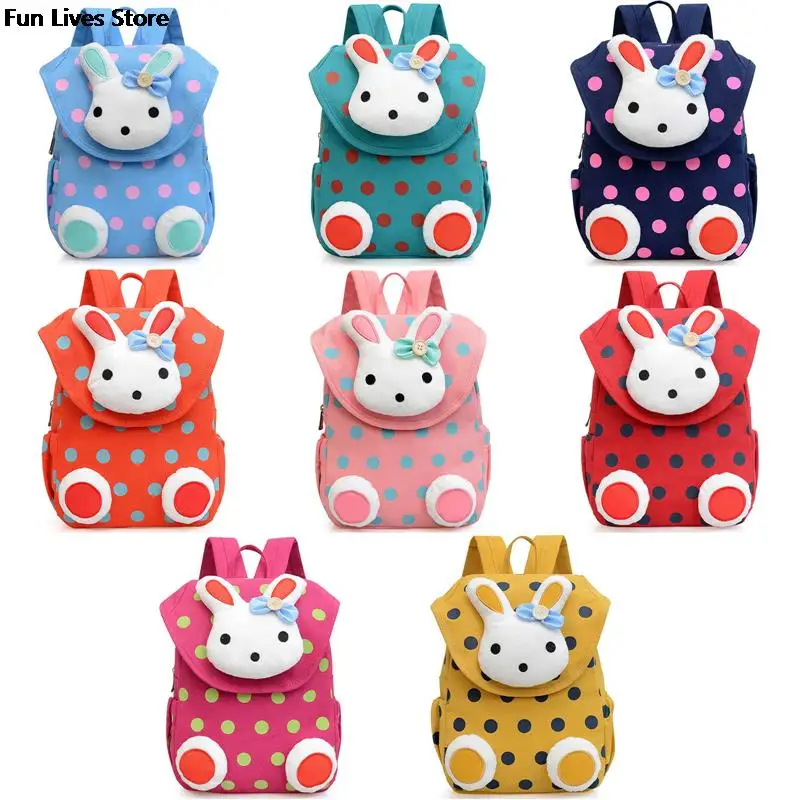 Cute Rabbit Backpacks Lovely Dolls School Bags Children Large Book Bag Bunny Backpack Kindergarten Kids Party Mochilas Gift