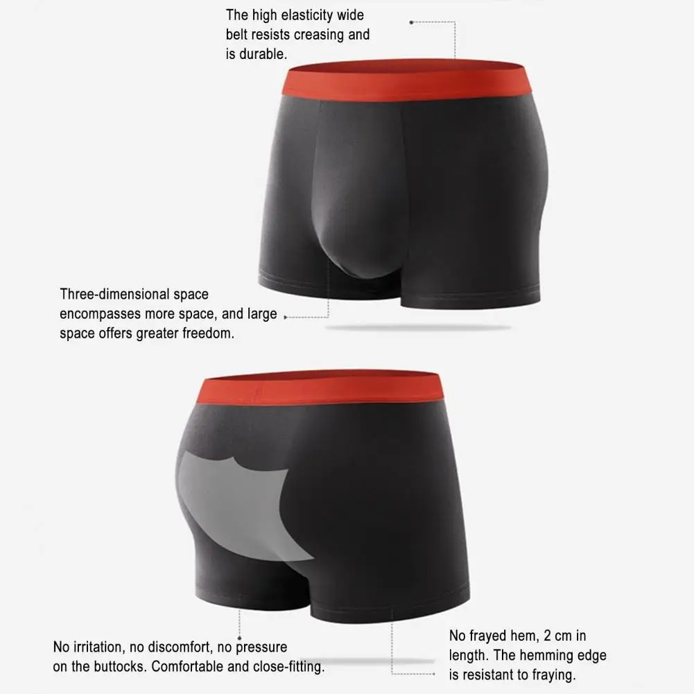

Высокоэластичное мужское нижнее белье, дышащие шорты-боксеры, мужские трусы-боксеры со средней посадкой и эластичной резинкой на талии, трусики из дышащей ткани