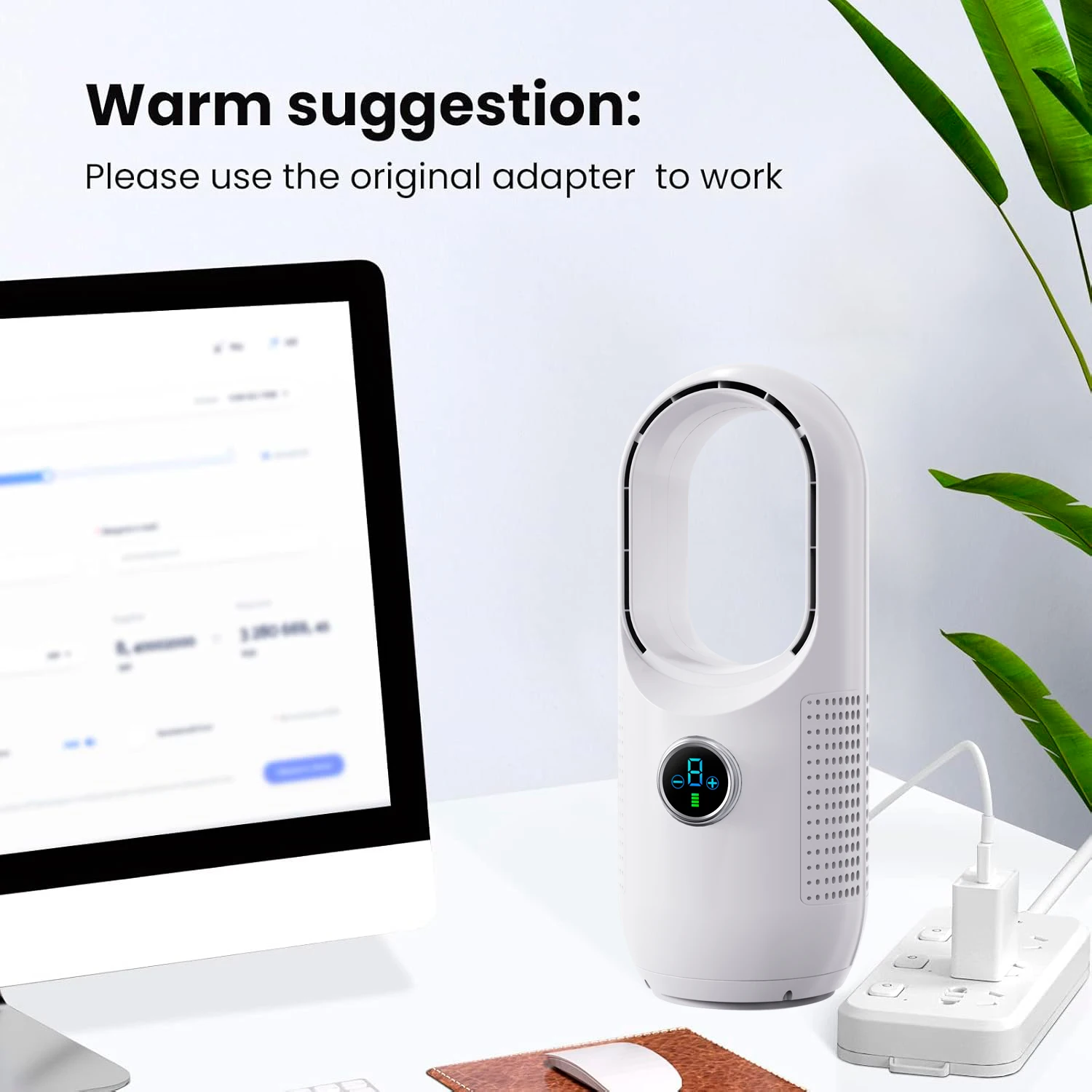 Intelligent Bladeless Desktop Cooling Fan Dormitory Home Small Air Conditioner USB Portable Electric Fan