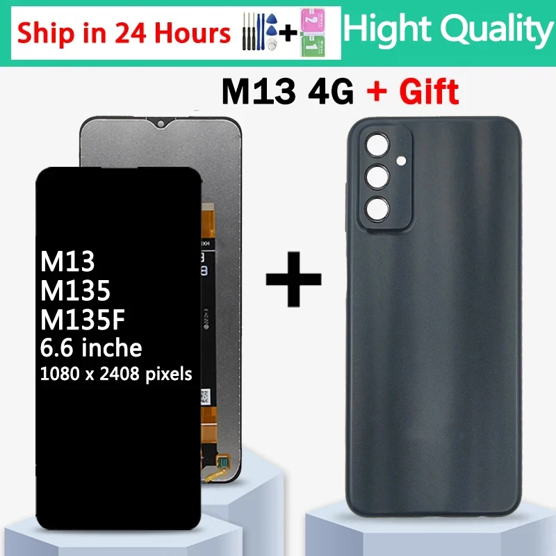 

6.6"Hight Quality For Samsung M13 M135 LCD Display with frame Touch Screen Digitizer For Samsung M13 4G lcd M135F, M135F