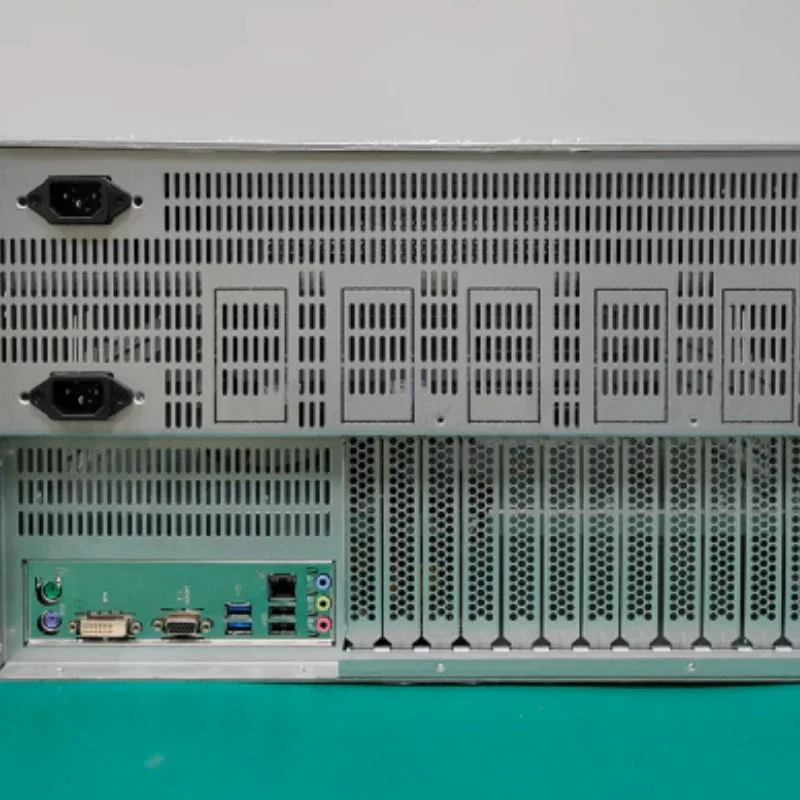 6U Industrial Server Chassis, 12 Slots Multi GPU, Dual ATX Power, Water Cooling E-ATX Motherboard for 4090 Graphics Card