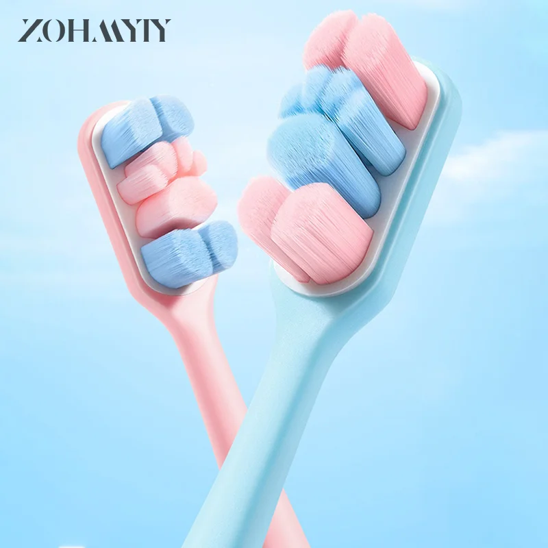 1/2Pcs Cartoon Cat Claw Extra Soft Bristles Toothbrush Couple Adult Soft Hair Toothbrush Family Set