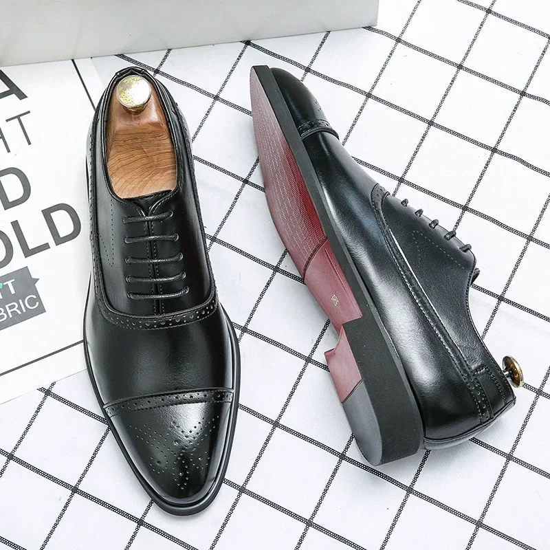 

Men's Dress Shoes Fashion Pointed Leather Shoes Casual Business Office Footwear Banquet Dress Shoes for Men Wedding Shoe Oxfords