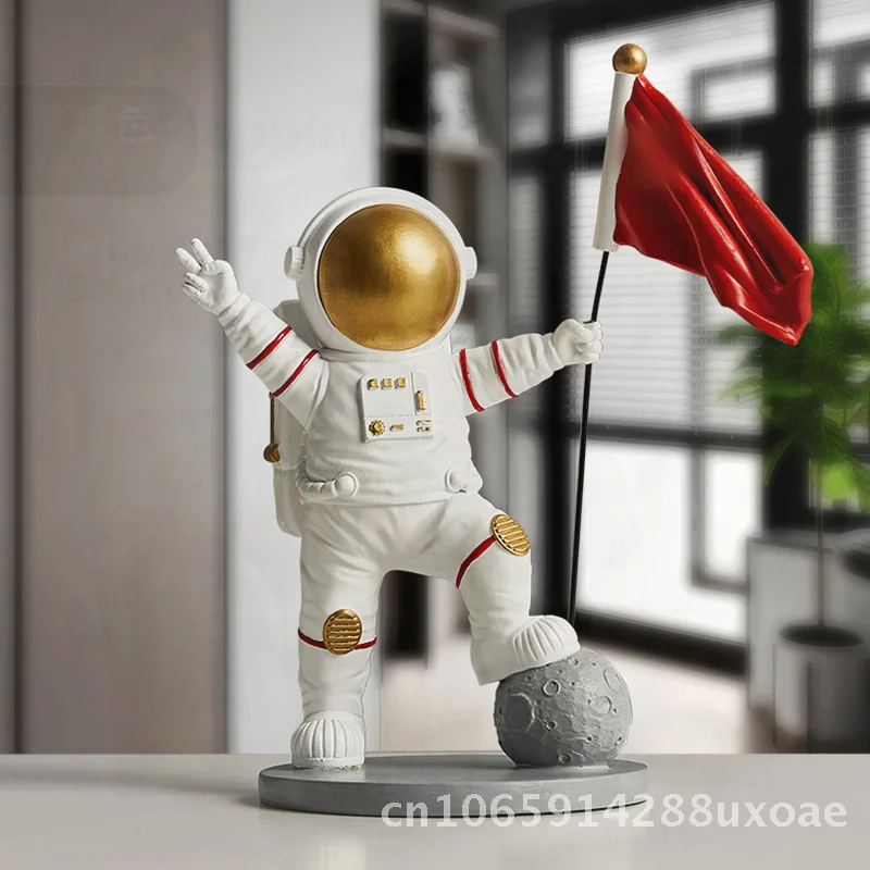 

Modern Scandinavian Resin Astronaut Ornaments for Living Room Wine Cabinet Decor Minimalist Home Bedroom Decor Chinese Dream