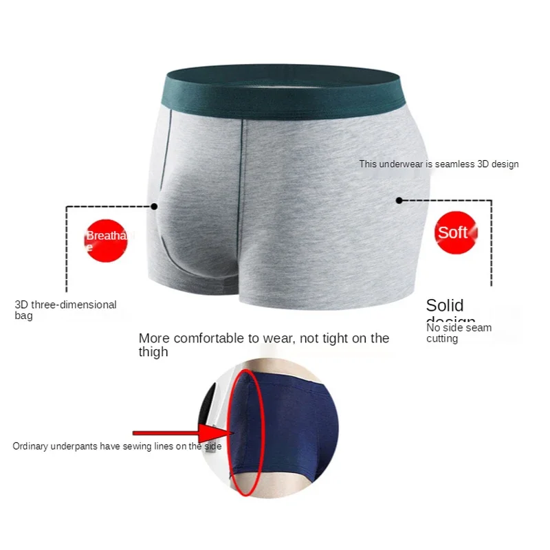 Breathable 3D Male Underwear Plus Size XL-9XL Men Underwear Boxers Shorts Cotton Boxer Men Solid Underpants Man Boxer