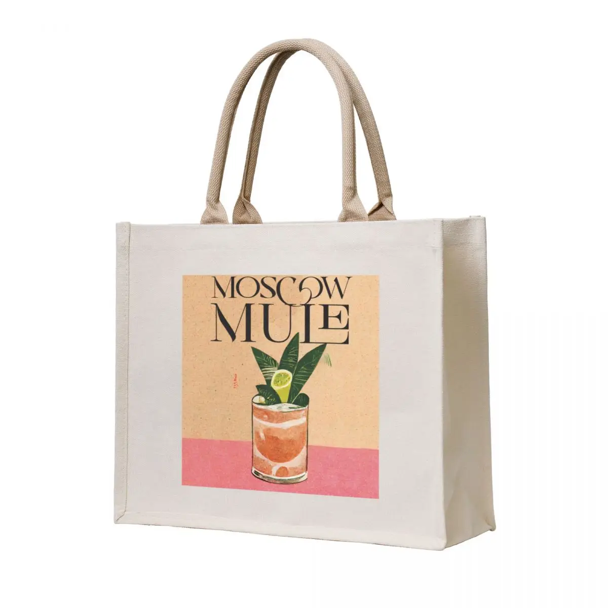 

Moscow Mule Retro Cocktail Poster Pink Table Bar Prints, Vintage Drinks, Recipe, Wall Art Tote Bag