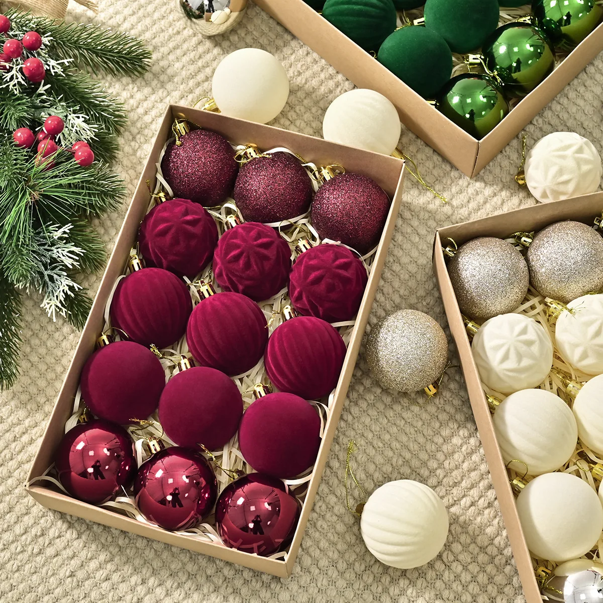 

15Pcs-6cm Christmas Balls Charms New Year Party Decoration Xmas Tree Ornaments Christmas Jerwly Hanging Ornament Gifts Navidad