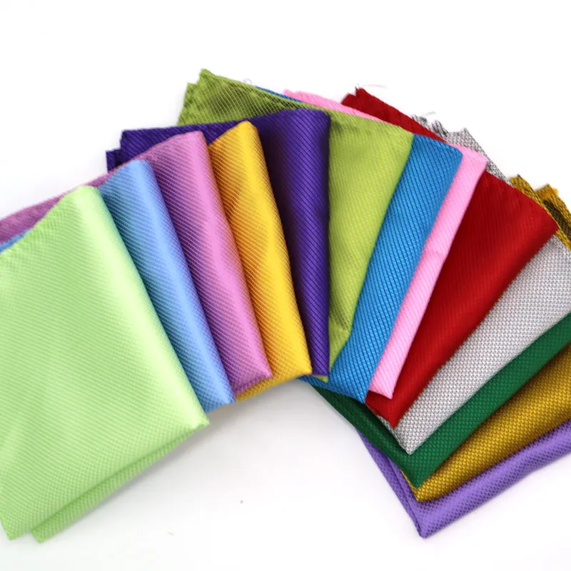 Mixed 26Pcs/ lot Luxury Men\'s Handkerchief Solid Color Hankies Hanky Business Pocket Square Chest Towel