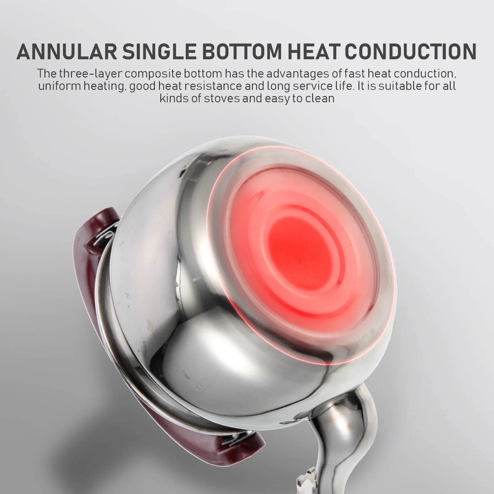 

Stainless Steel Tea Kettle Large Capacity Stovetop Water Boiling Pot For Home Office Kitchen Use Safe Handle