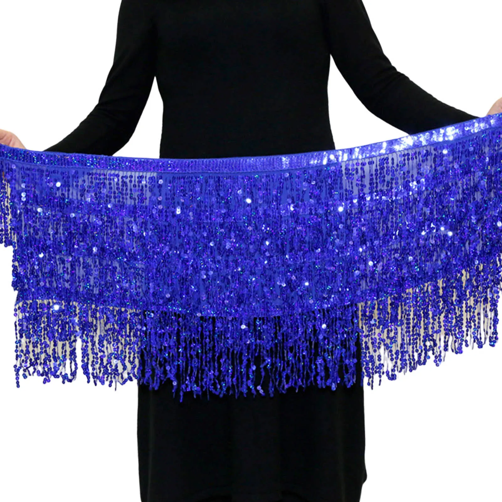 

Women's Tassel Skirt 4-Layer Belly Dance Hip Scarf Rave Party Skirts Belts for Women Space Cowgirl Costume