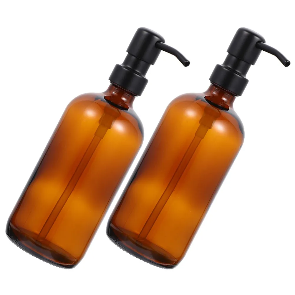 

2Pcs Refillable Soap Dispenser Bottle Glass Pump for Hand Soap Shampoo Lotion Portable Bathroom Shower Use Smooth Non Slip