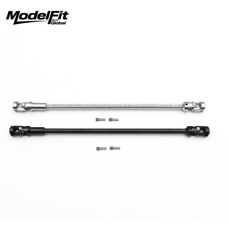 Stainless Steel Cut To Length Driveshaft Universal Joint Drive Shaft Replacement Parts For 1/10 LCG RC Crawler SCX10 TRX4 Capra