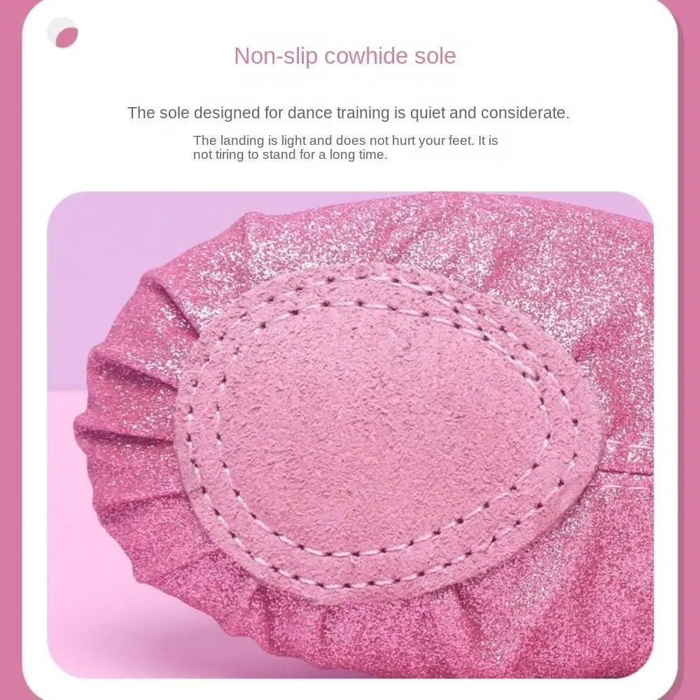 

1pair Toddler Leather Girls' Dancing Shoes Star Bow Knot Embroidered Lace Bow Shoes Rainbow Soft Sole Ballet Shoes Girls