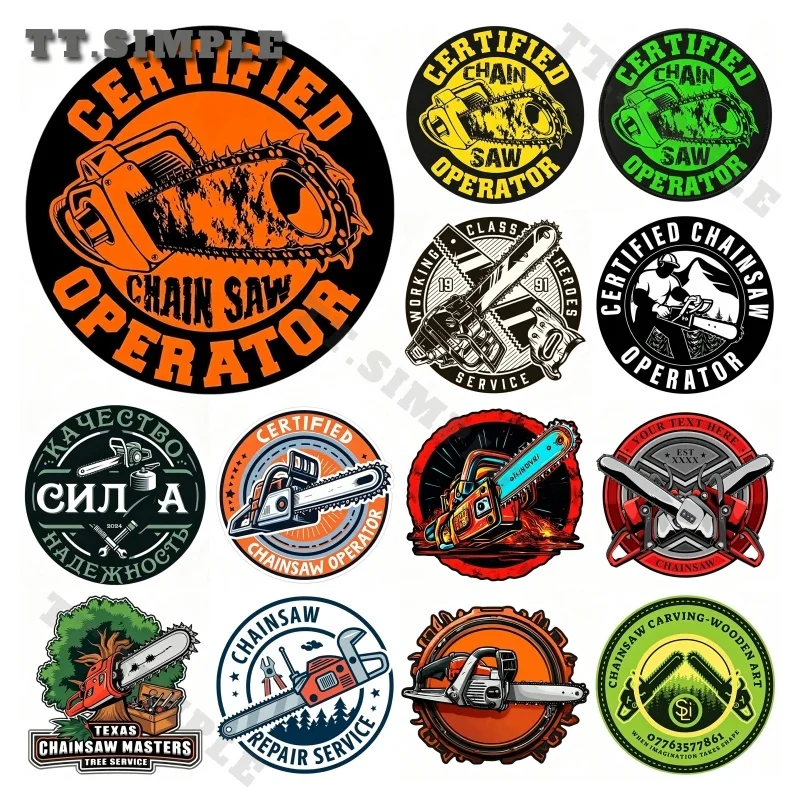TT High Quality Chainsaw Operator Car Stickers Fashionable Simple Logo Design Decals Waterproof Scratch-Proof Vinyl Car Wrap