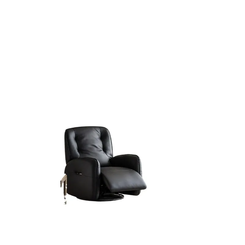 Electric leather single sofa casual swivel chair functional chair black