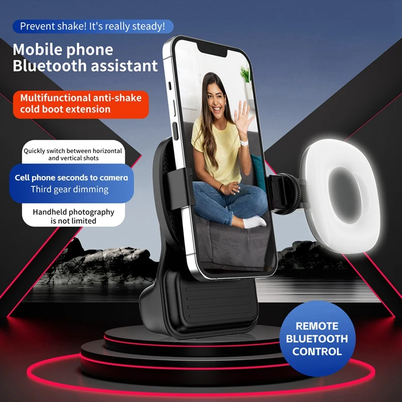 Ponsel Bluetooth Handheld Sefile Stick menangani Stabilizer Vlog Selfie mengisi cahaya aksesoris fotografi