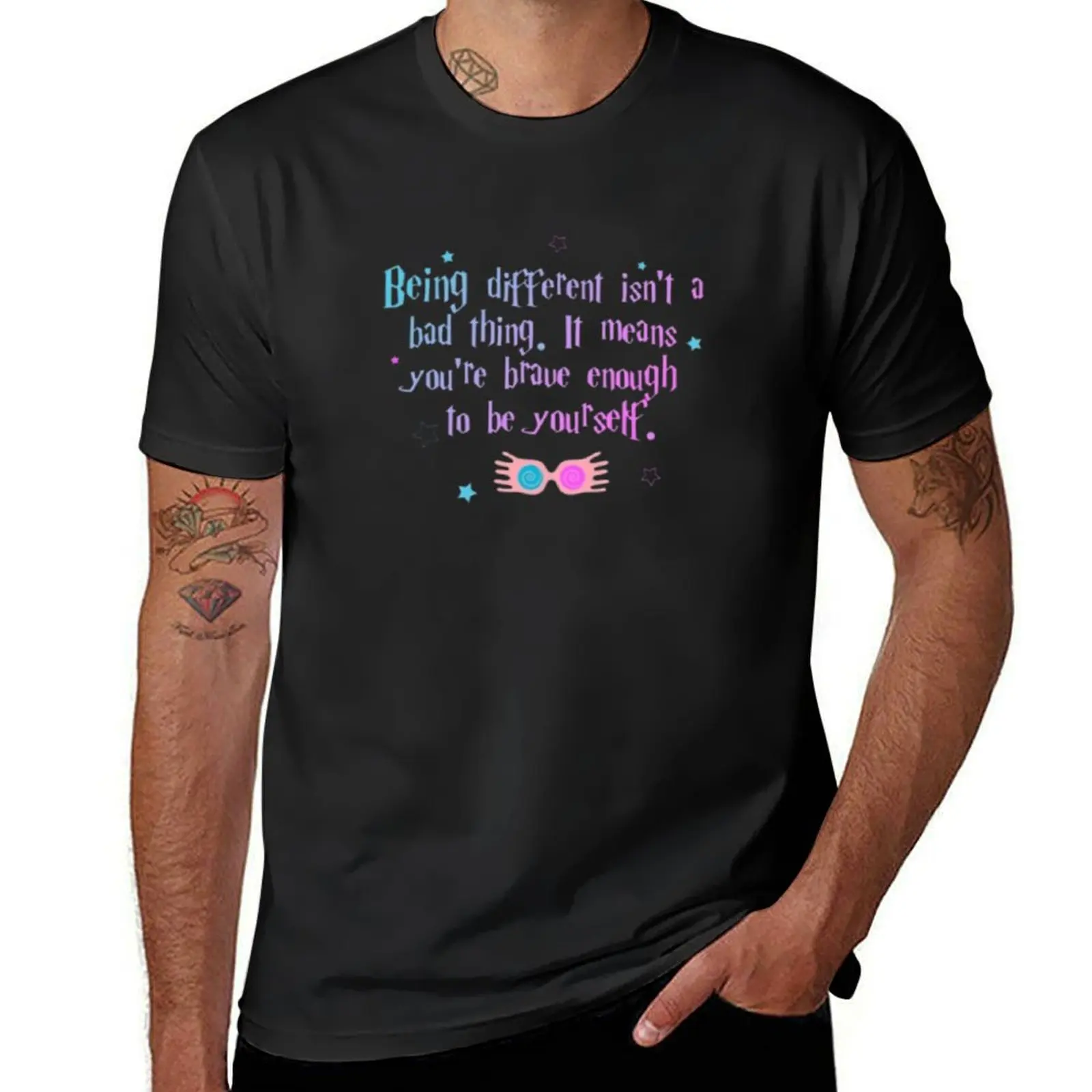 Being different is no bad thing T-Shirt cute tops aesthetic clothes tops plain black t shirts men