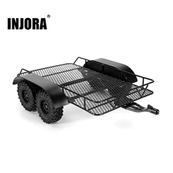 INJORA Metal Hitch Mount Trailer for 1/24 RC Crawler Axial SCX24 Upgrade