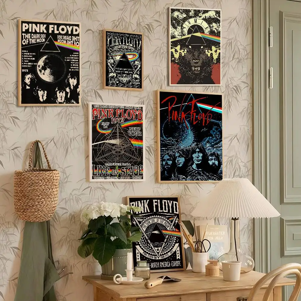 Pop Band P_Pink F_Floyd Classic Movie Posters Waterproof Paper Sticker Coffee House Bar Decor Art Wall Stickers