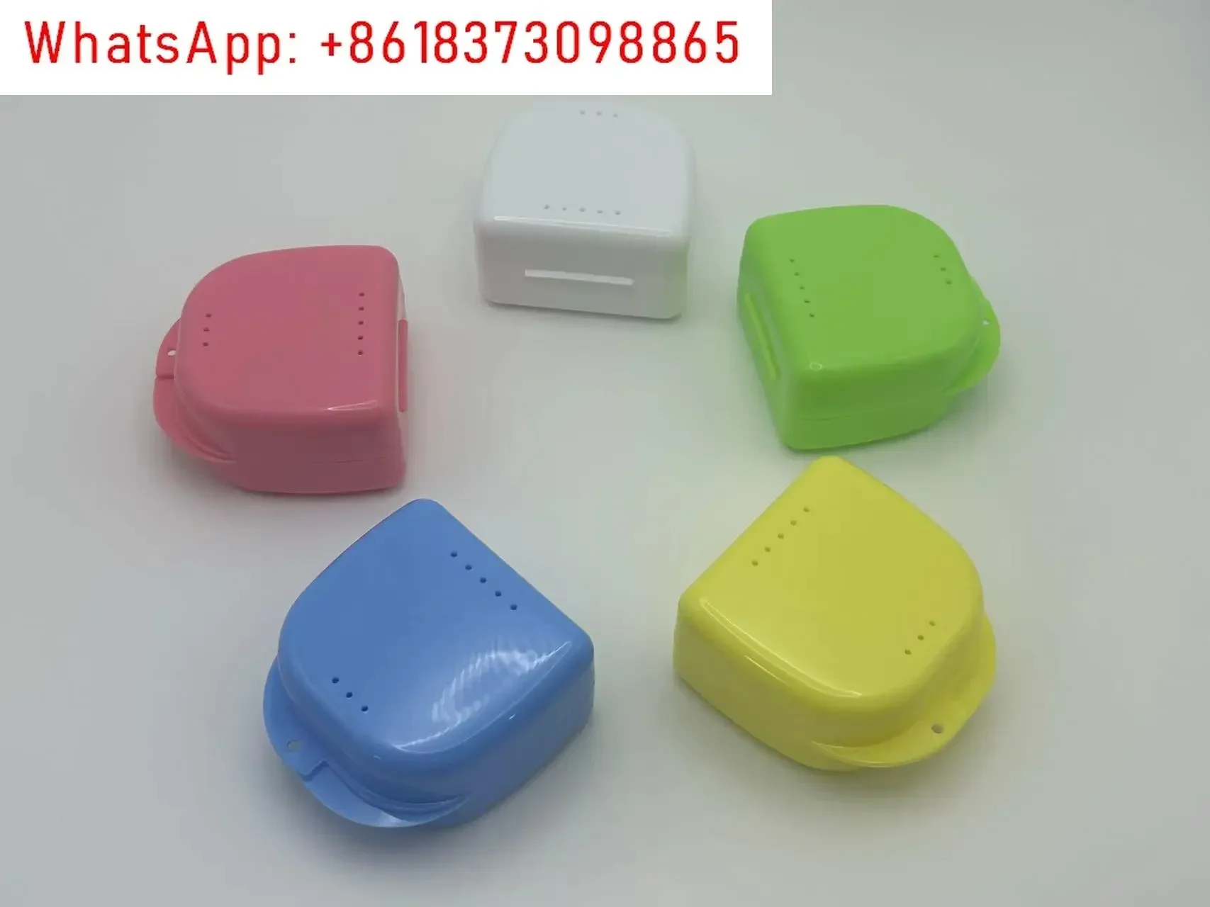 50pcs Lagre Orthodontic Retainer Box Plastic Braces Retainer Case Denture Box False Teeth Protective Case