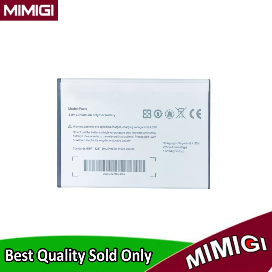 Original 2250mAh Lithium Battery For Ulefone Paris / Paris X Mobile Phone Cellphone