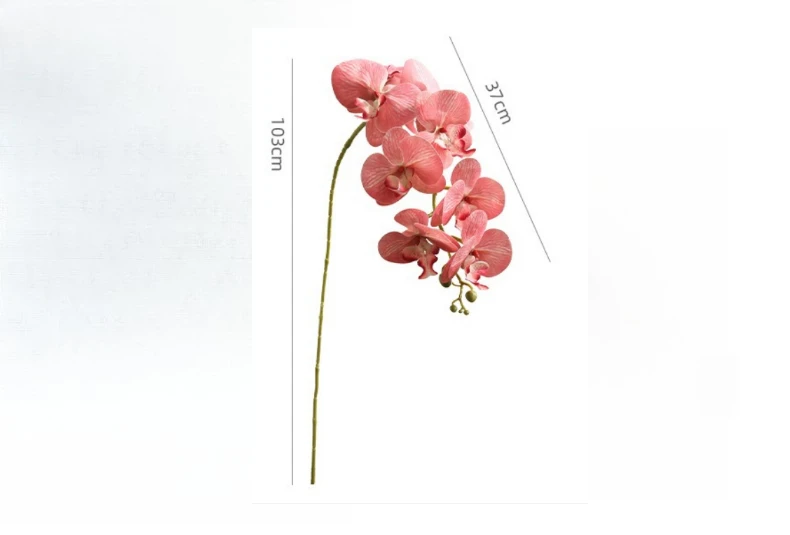 5 Stück Künstliche Blumen 9-köpfige Latex-Phalaenopsis Hochzeits-Blumenarrangement Künstliche Schmetterlingsorchidee Party Heim Raumdekoration – Detail 4