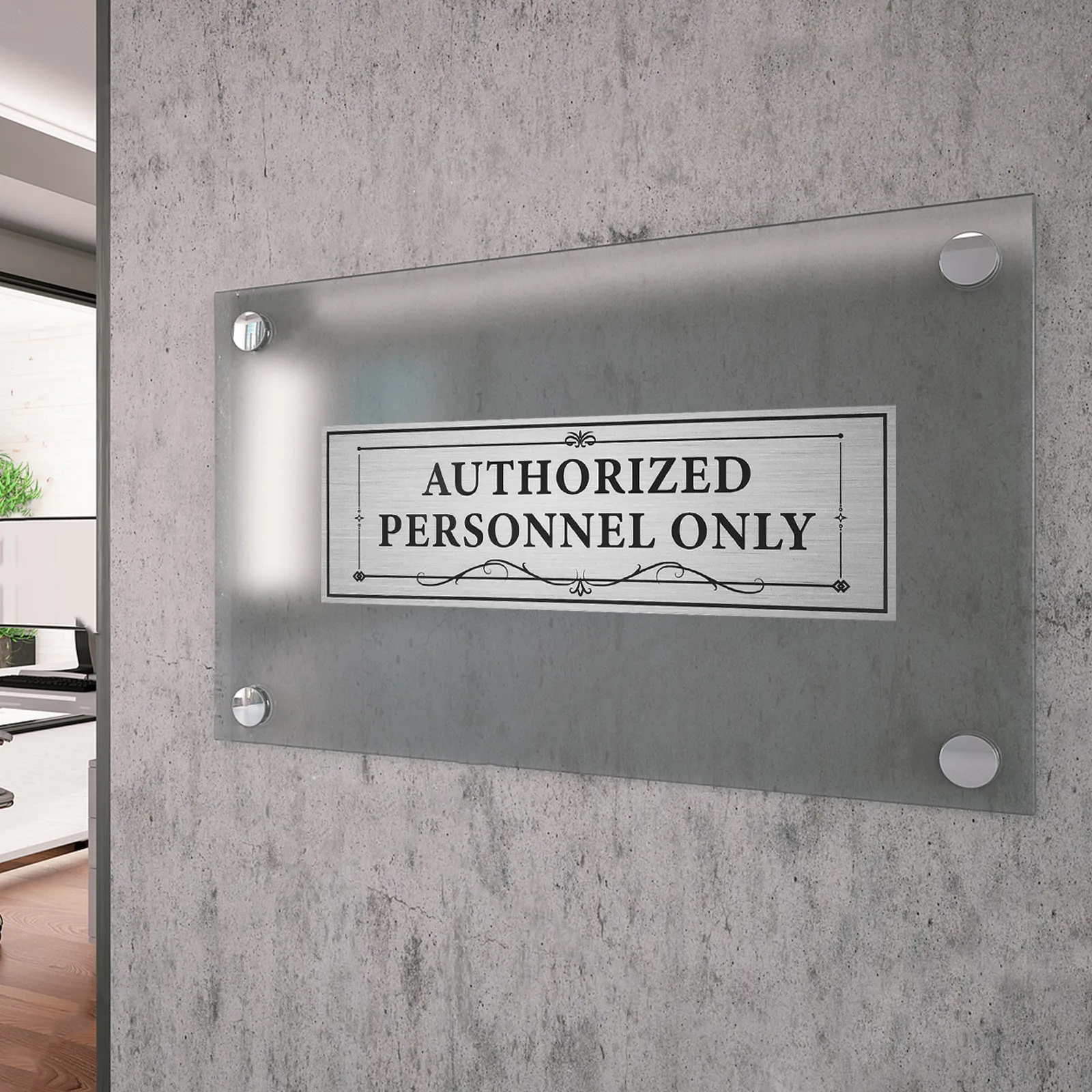 4Pcs Staff Only Sticker Employees Sign PVC Access Office Doors Walls Workplace Restaurant Public Use