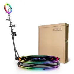 360 Photo Video Booth Spinner 100cm Software Control 3-4 People Rotating Platform Machine for Stage Wedding Side Live Party Show