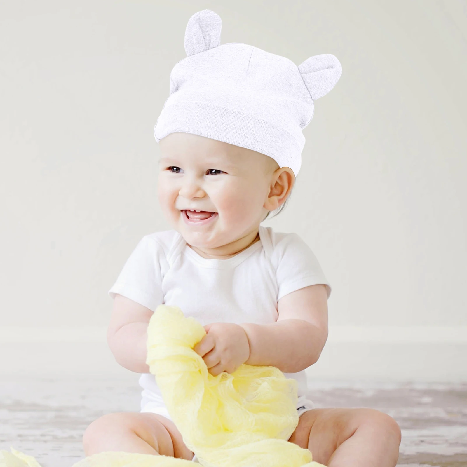 

1 set Baby Hat Hand Cover Gloves Cotton Newborn Anti-scratch Spandex Protection Kit Accessories Keeps Warm Winter Baby