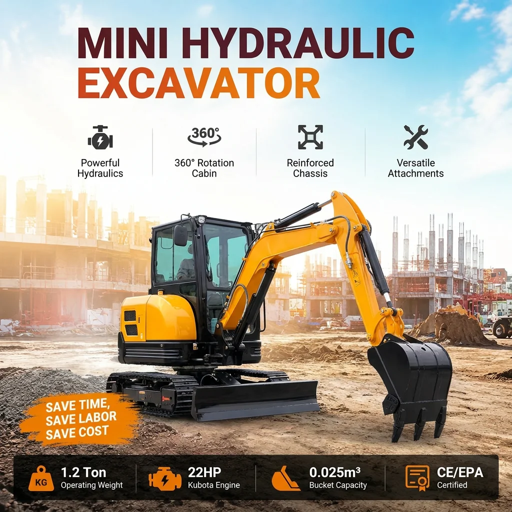 Economical Practical 3.5Ton Crawler Excavator Hydraulic Digger Multi-functional Household Digging Equipment