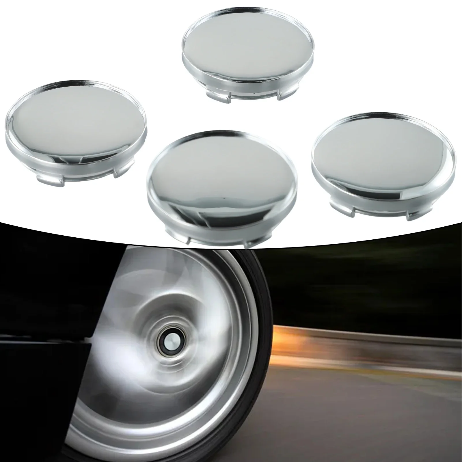 Car Accessories Car Wheel Center Cap Silver ABS Plastic Outer Diameter 59mm 4 Pieces Inner Diameter 48mm Car None