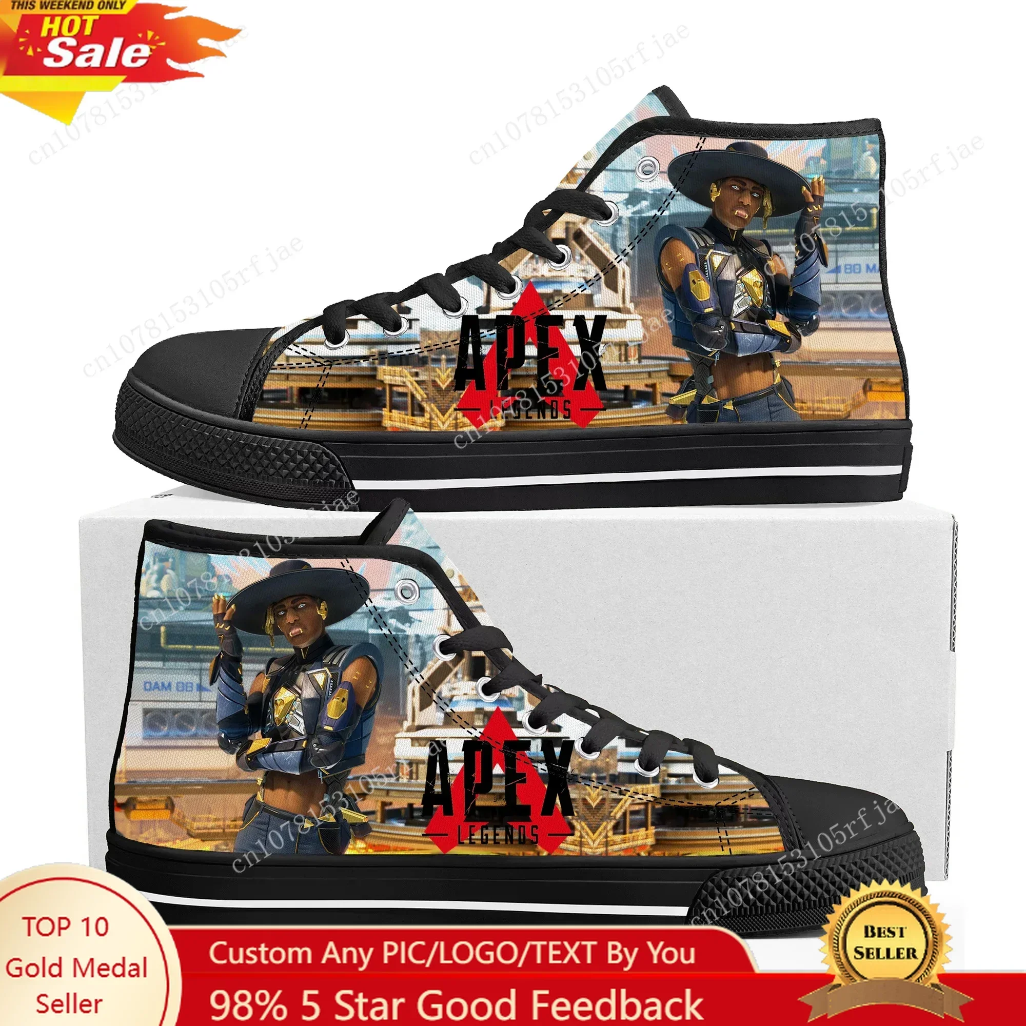

Apex Legends Seer High Top High Quality Canvas Sneakers Hot Cartoon Game Mens Womens Teenager Sneaker Custom Built Couple Shoes