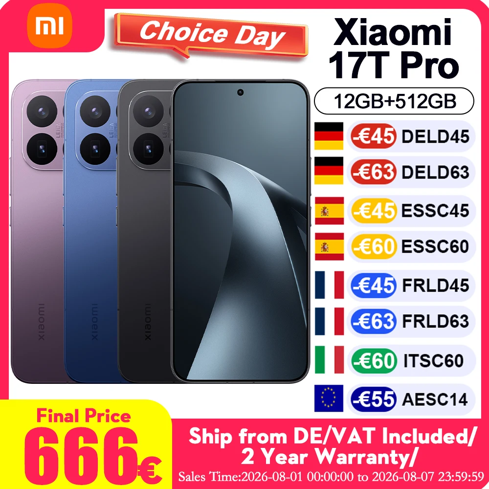 Global Version Xiaomi 17T Pro Cellphone 6.83" AMOLED Display Leica 5X Telephoto Lens 7000mAh (typ) Silicon-carbon Battery Xiaomi HyperOS Mobile Phone