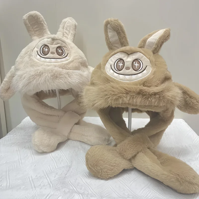 暖かい毛皮の帽子スカーフ手袋耳移動3点セット子供用ぬいぐるみスカーフネックウォーマー帽子冬のファッションアクセサリー