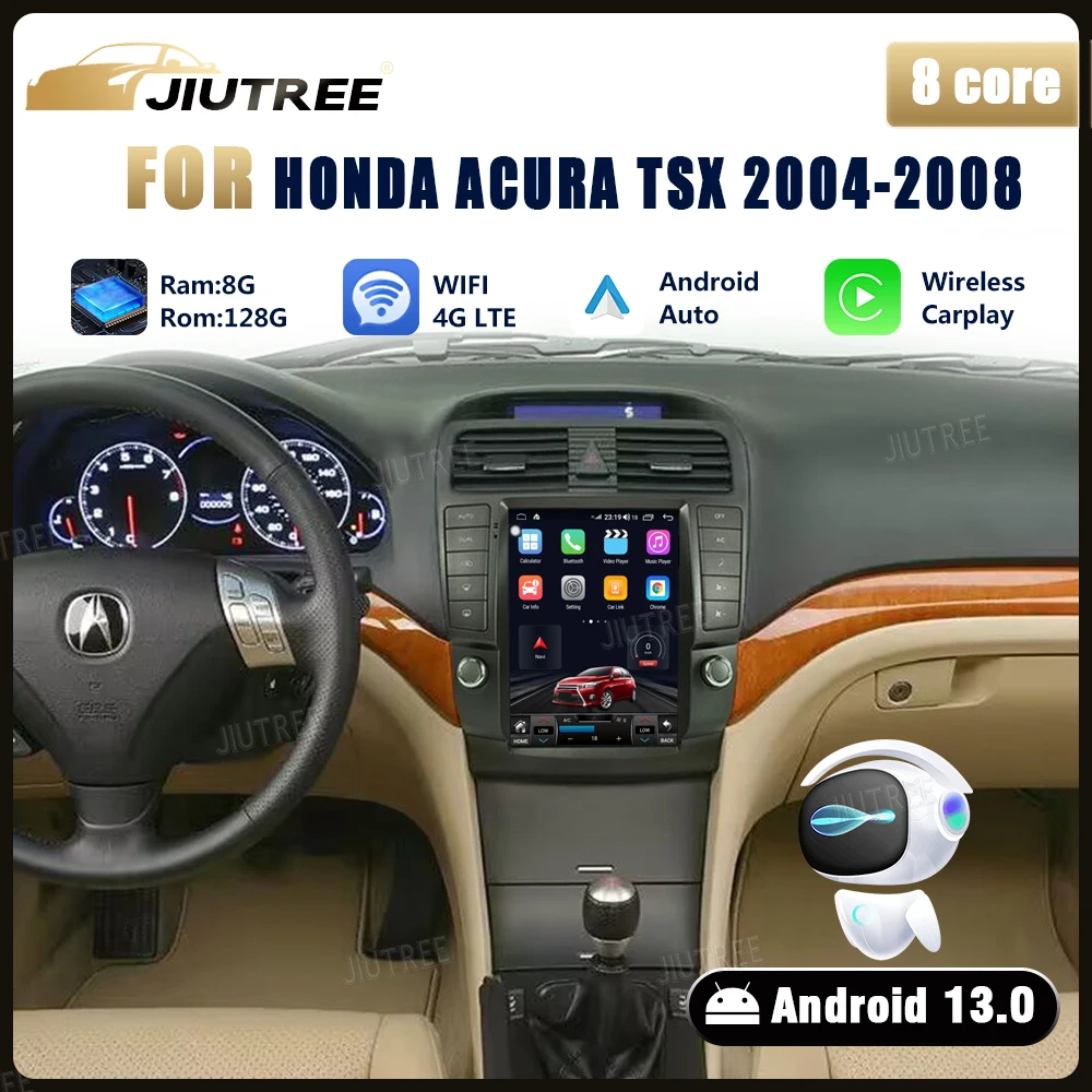 Android 13 For Honda Accord Acura TSX 2004 2005 2006 2007 2008 car Radio Carplay Auto Car Touch Screen GPS navigation multimedia