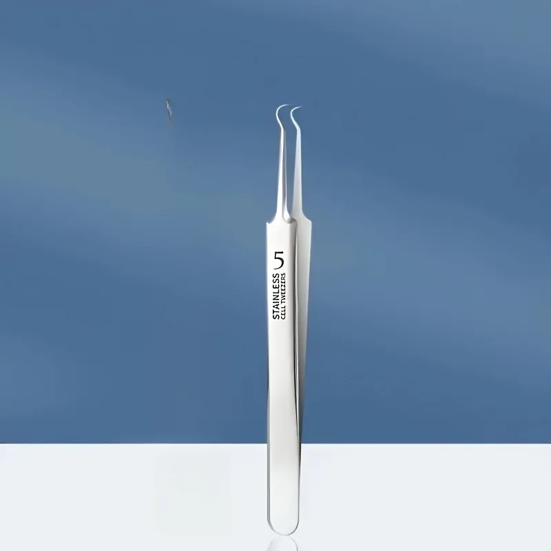 طقم ملقط ستانلس ستيل 8 في 1، رقم. 5 مشابك، أداة إزالة الرؤوس السوداء والبثور