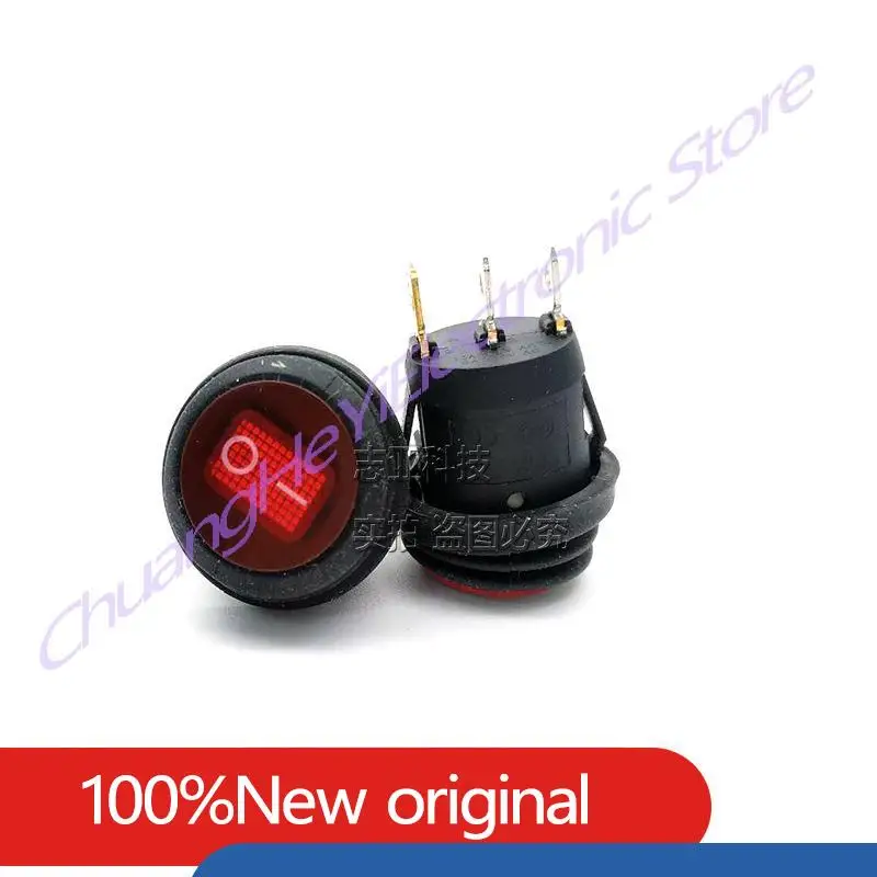 10Pcs/Lot KCD1-105 Round Boat Switch Waterproof and Dustproof Integrated 3-Pin 2-Speed Switch with Light 6A Warping Plate