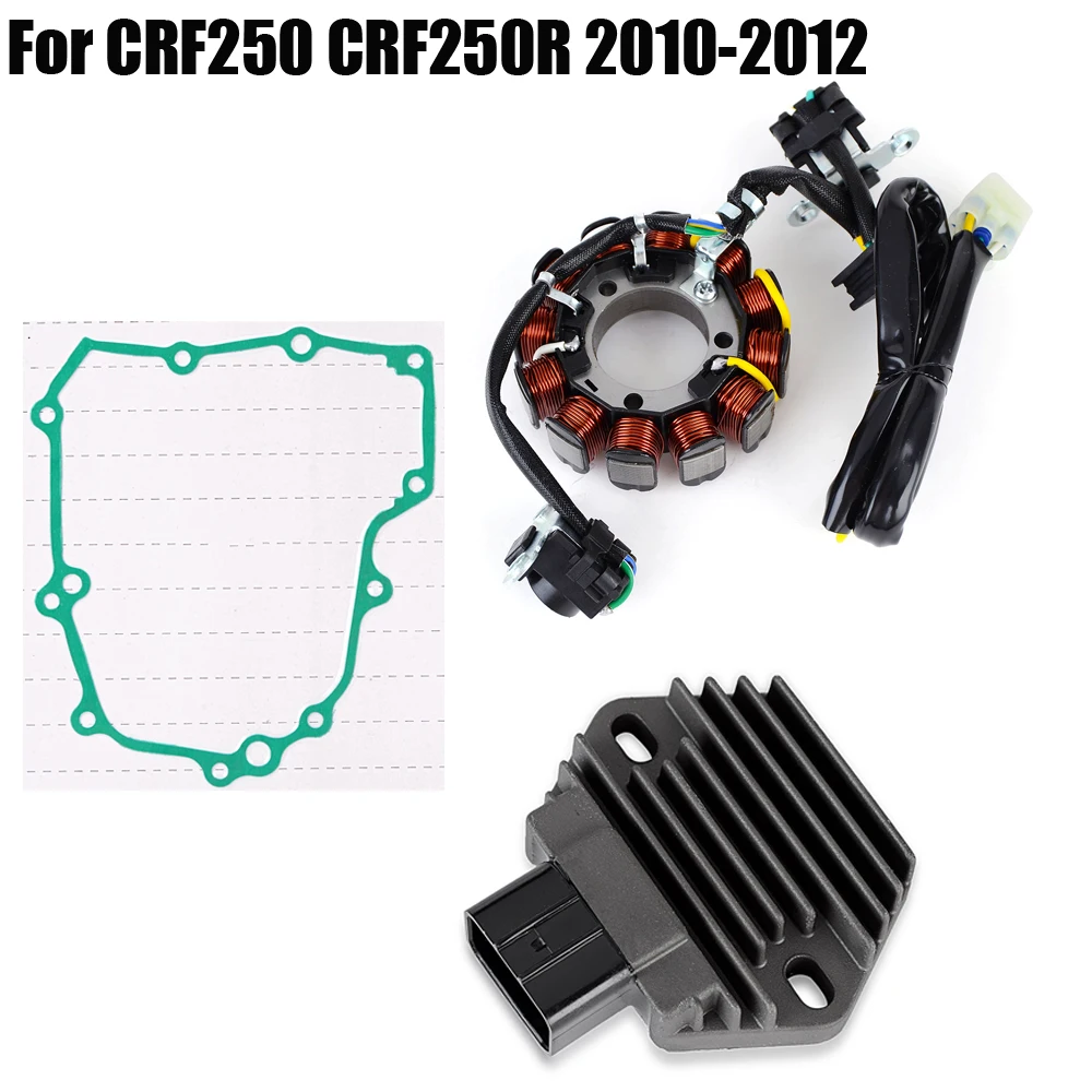 

Катушка статора CRF250 CRF250R + прокладка крышки статора + выпрямитель регулятора для Honda CRF 250R CRF 250 R 2010 2011 2012