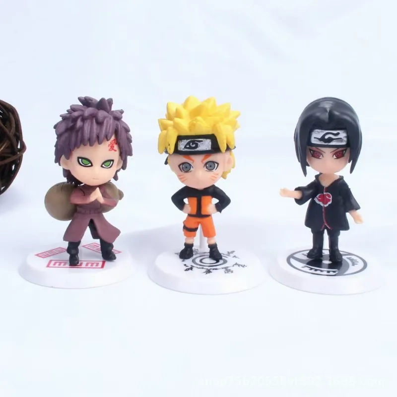 Figura de Anime NARUTO Sasuke naruto Gaara Itachi juguetes modelo figuras de acción colección de estatuas decoración de escritorio regalos de cumpleaños para niños