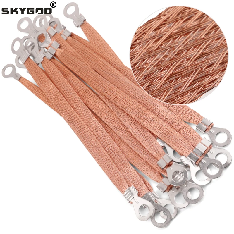 

5~100pcs Bridge Connection Ground Wire 2.5 4 6mm2 For PV Solar Distribution Box Copper Clad Aluminum Span Cable Ground Lead