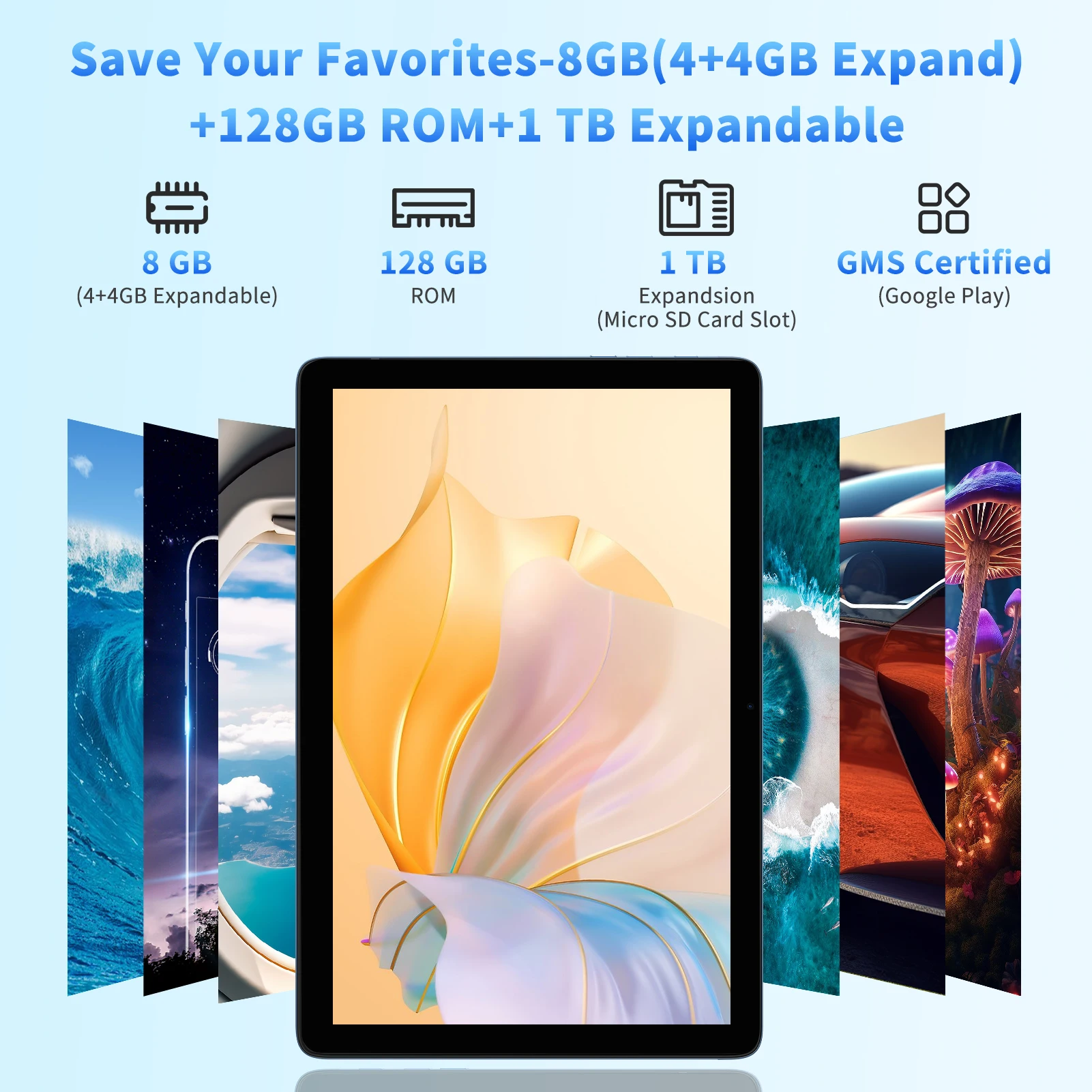 تابلت PRITOM 10.1 بوصة 2 في 1 يعمل بنظام Android 15 مع لوحة مفاتيح، وذاكرة وصول عشوائي 8 جيجابايت (4+4)، وحدة تخزين 128 جيجابايت، وسعة 1 تيرابايت قابلة للتوسيع، وبطارية 8000 مللي أمبير في الساعة