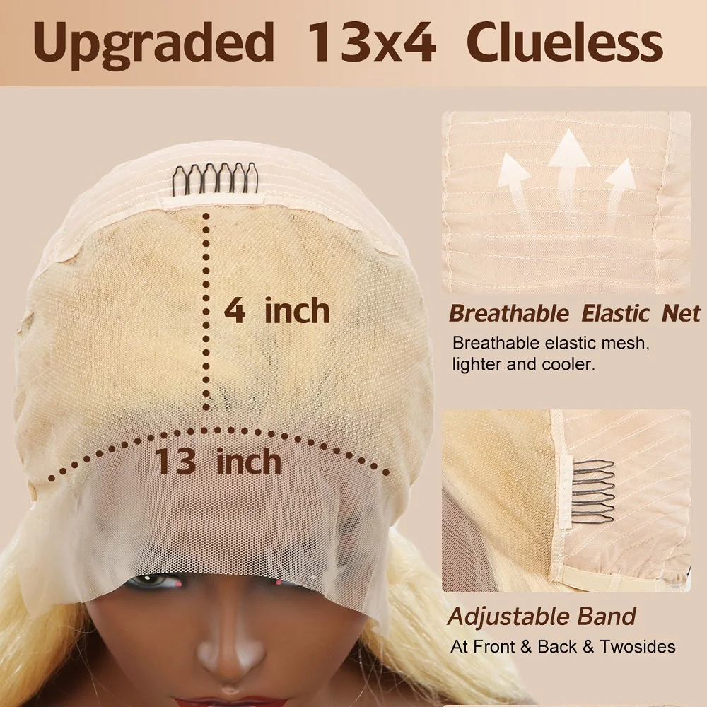 Blonde Human Hair Bob Wig for Black Women 100% Human Hair Bob Wig 13x4 HD Transparent Lace Front Wigs Remy 613 Lace Frontal Wig