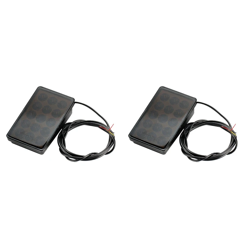 2X LED Car Brake Light 15LED F1 Style Universal Shell Pilot Light Car Rear Spoiler LED Brake Tail Light Black Shell