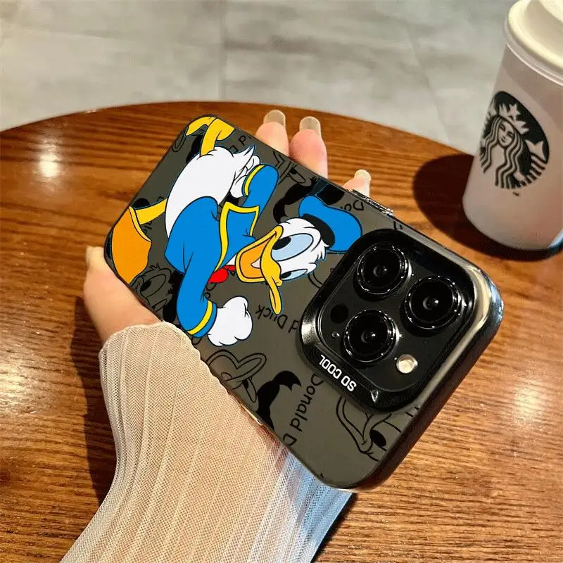 Disneys Cartoon Donalds Duck Phone Case for IPhone 16 15 14 13 12 11 Mini Pro Max X XR XSMAX 8 7 Plus Anti Fall Matte Back Cover