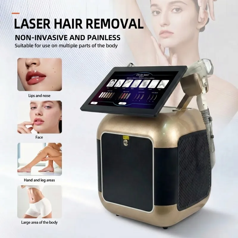 The Best Portable High-Efficiency Triple-Wavelength Diode Laser Hair Removal System with Android Hair Detection Function