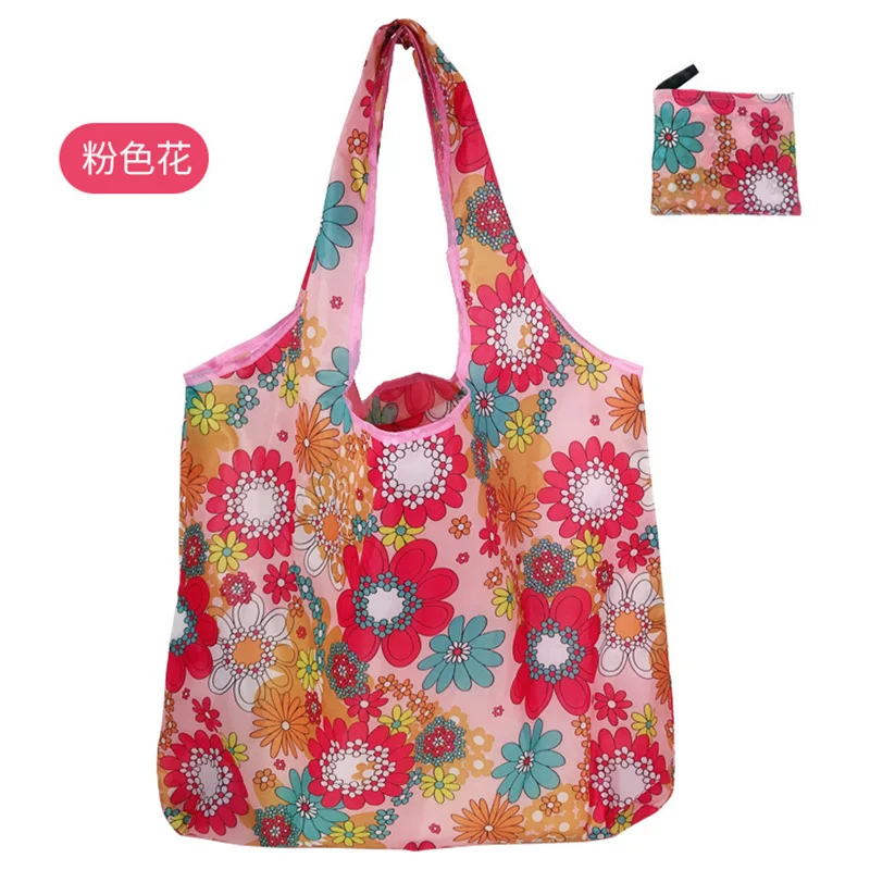 Fashion printed foldable shopping bags, environmentally friendly portable shopping bags