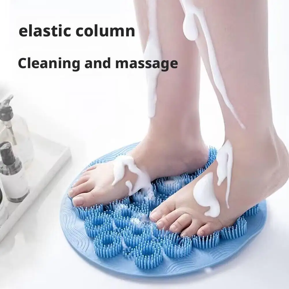 

Silicone Rub Back Brush Bathroom Non-slip Wash Foot Brush Massage Exfoliating Bath Mat Foot Sucker Massage Shower Pad Pad W E2D3