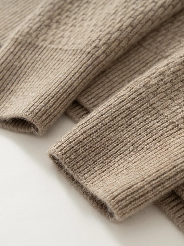 Autunno inverno uomini spessi 100% Cashmere maglione collo a lupetto Pullover manica lunga maglieria in Cashmere Smart Casual comodo abbigliamento